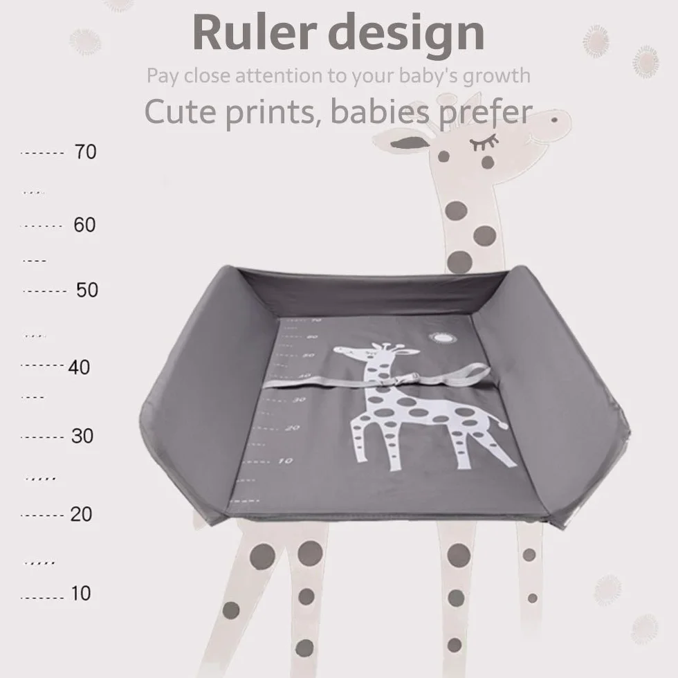 Fasciatoio Pieghevole e Mobile Multifunzionale con Misura, Tavolo Cambio Pannolini Bebè MAX 50 kg