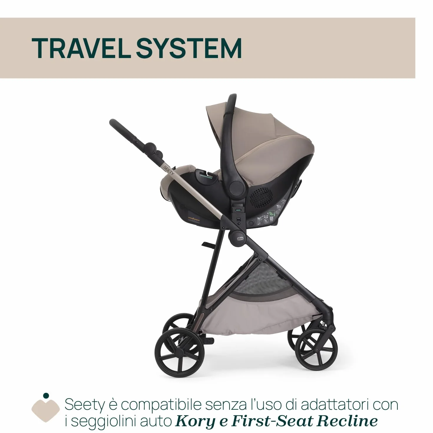 Chicco Passeggino Seety Leggero Compatto Pieghevole Reclinabile 0-4 Anni 22kg