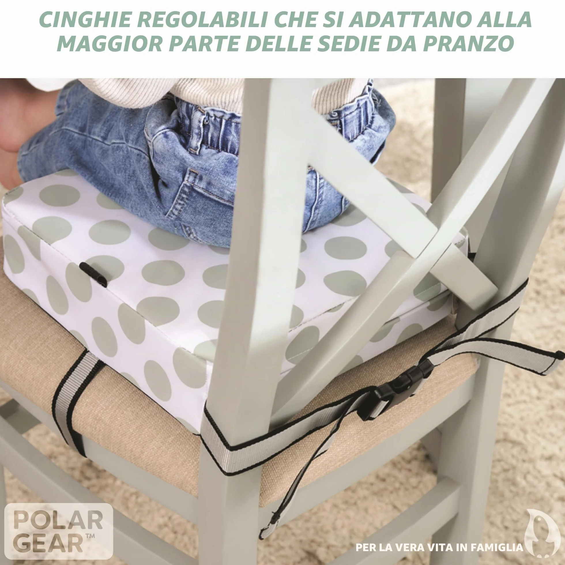 Polar Gear Cuscino Alza Sedia Bambini Antiscivolo, sintetico senza BPA, 4 piedini, lavabile