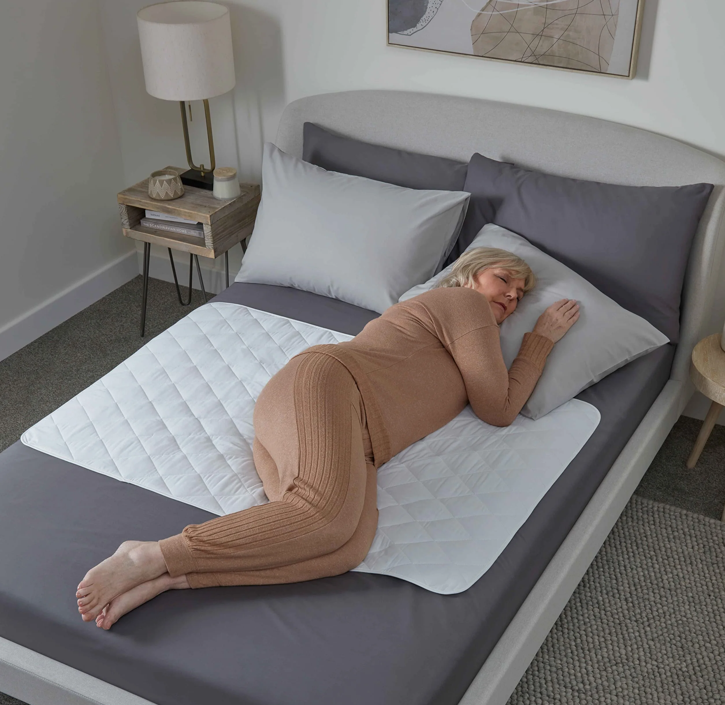 Cuscinetto impermeabile GuardedSleep per letto singolo e matrimoniale | Lenzuolo bagnabile lavabile per incontinenza adulti bambini | Bianco