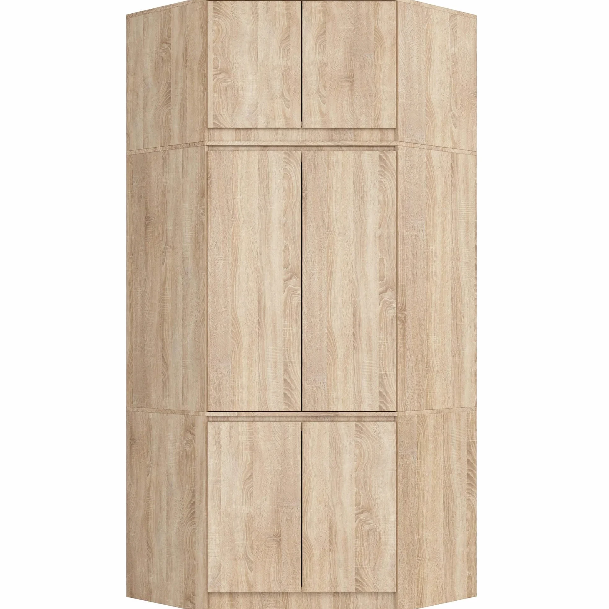 AKORD Armadio Angolare con Rialzo S100, Guardaroba 6 Ante, 100x235x50 cm, Rovere Sonoma