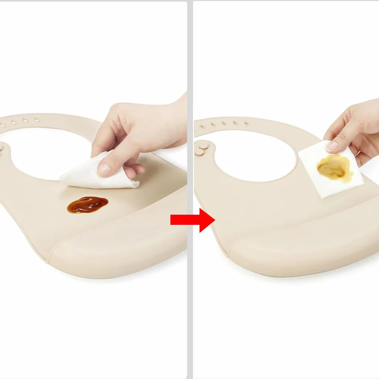 PandaEar 3 Pezzi Bavaglini in Silicone Impermeabili per Neonati Bambini Piccoli con Tasca Raccogli Cibo