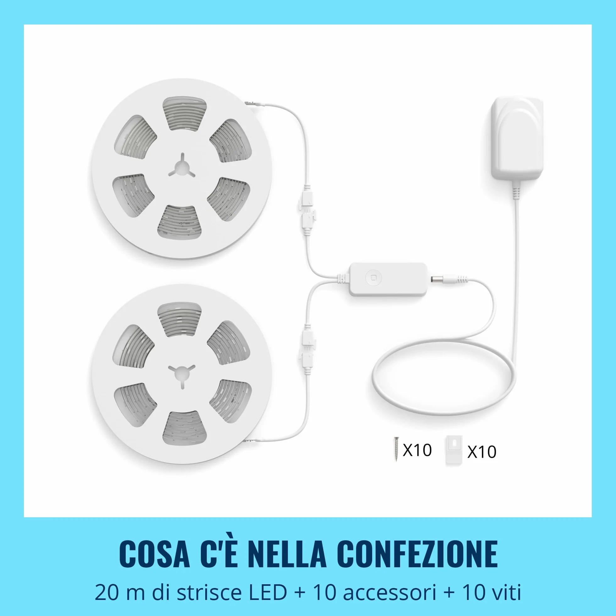 Wiz Striscia LED RGBIC Striscia luminosa a LED-20m,16 milioni di colori+sfumature di bianco,scenari luminosi dinamici,connessione al Wi-Fi,controllo vocale/app,funziona con Google Home,Alexa e HomeKit