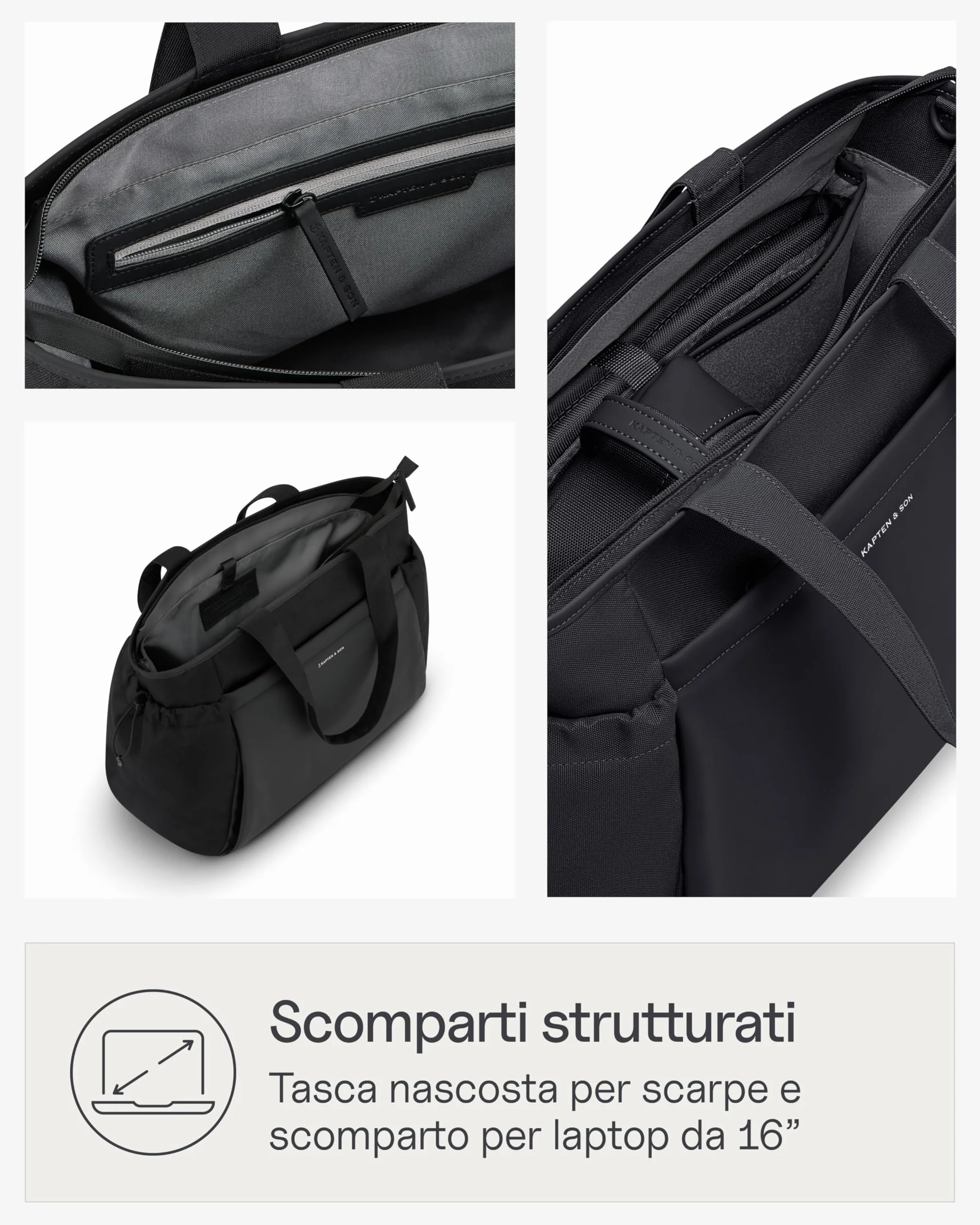 Kapten & Son Shopper Hellvi Diaper Set 25 l, borsa fasciatoio con fissaggio a passeggino e valigia, inclusa borsa da trucco e portabottiglie isolato