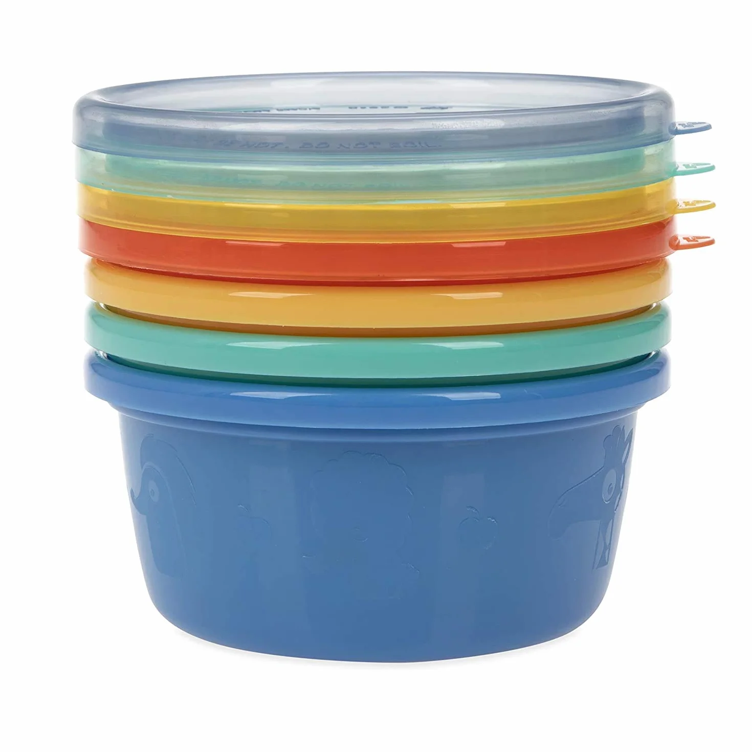 Nuby Set di Scodelline con Coperchio a Chiusura Ermetica 4 Pezzi 240 ml 4 Mesi+