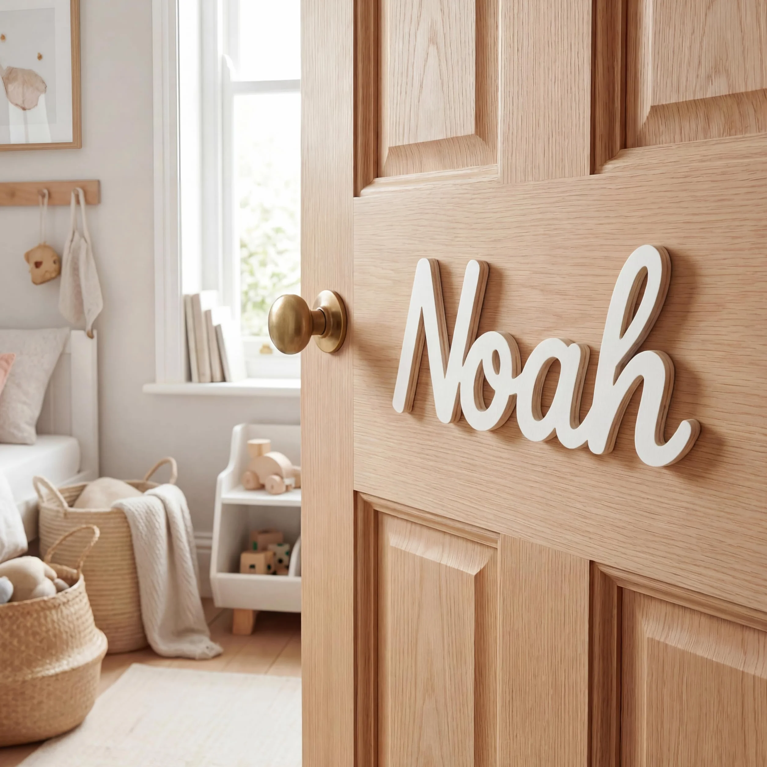 Targa personalizzata in legno per bambino 20-96 cm decorazione parete scuola materna
