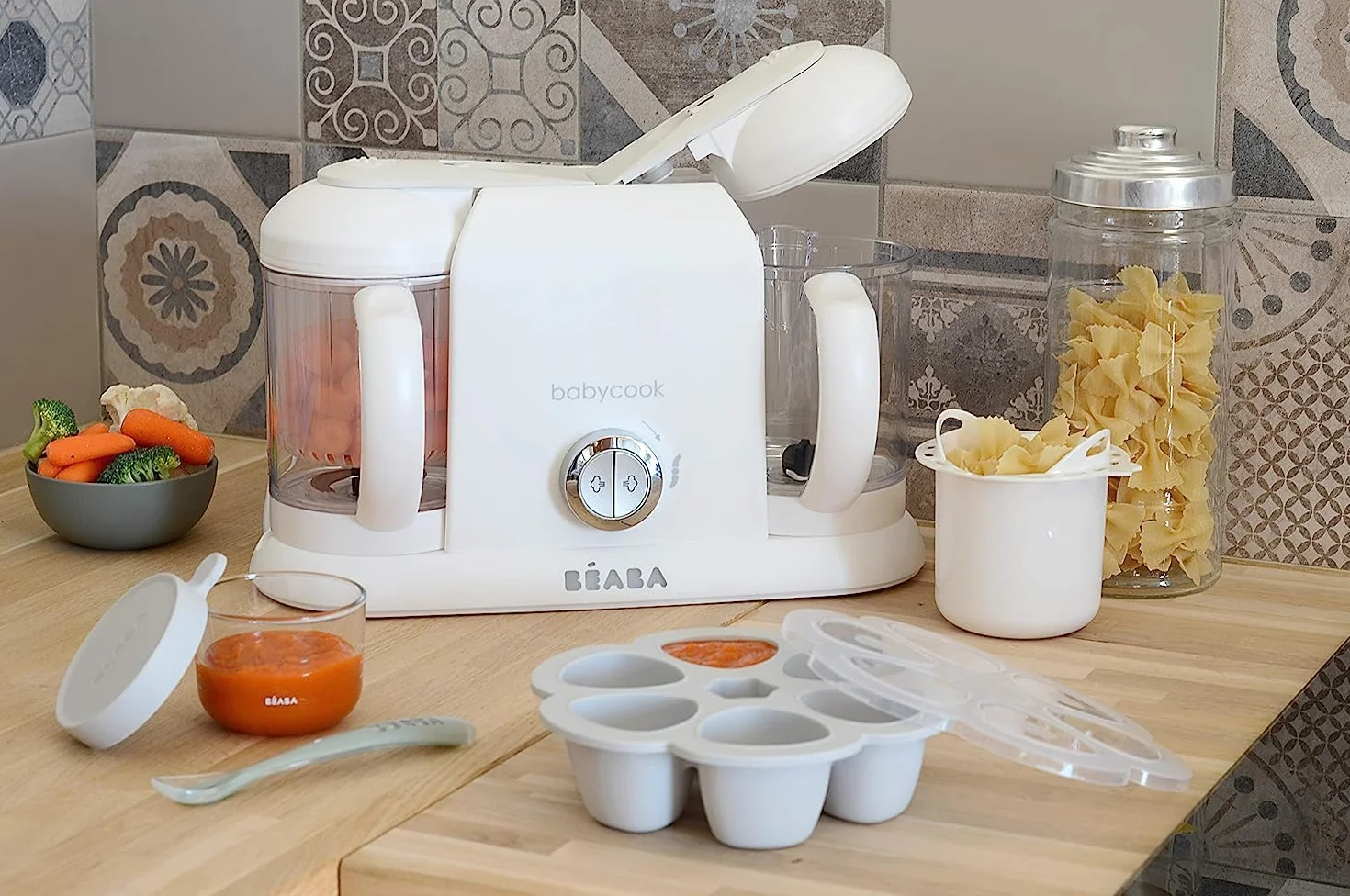 BÉABA Cuoci pasta-riso Cestello/ciotola per amido Babycook Duo 350 g Bianco