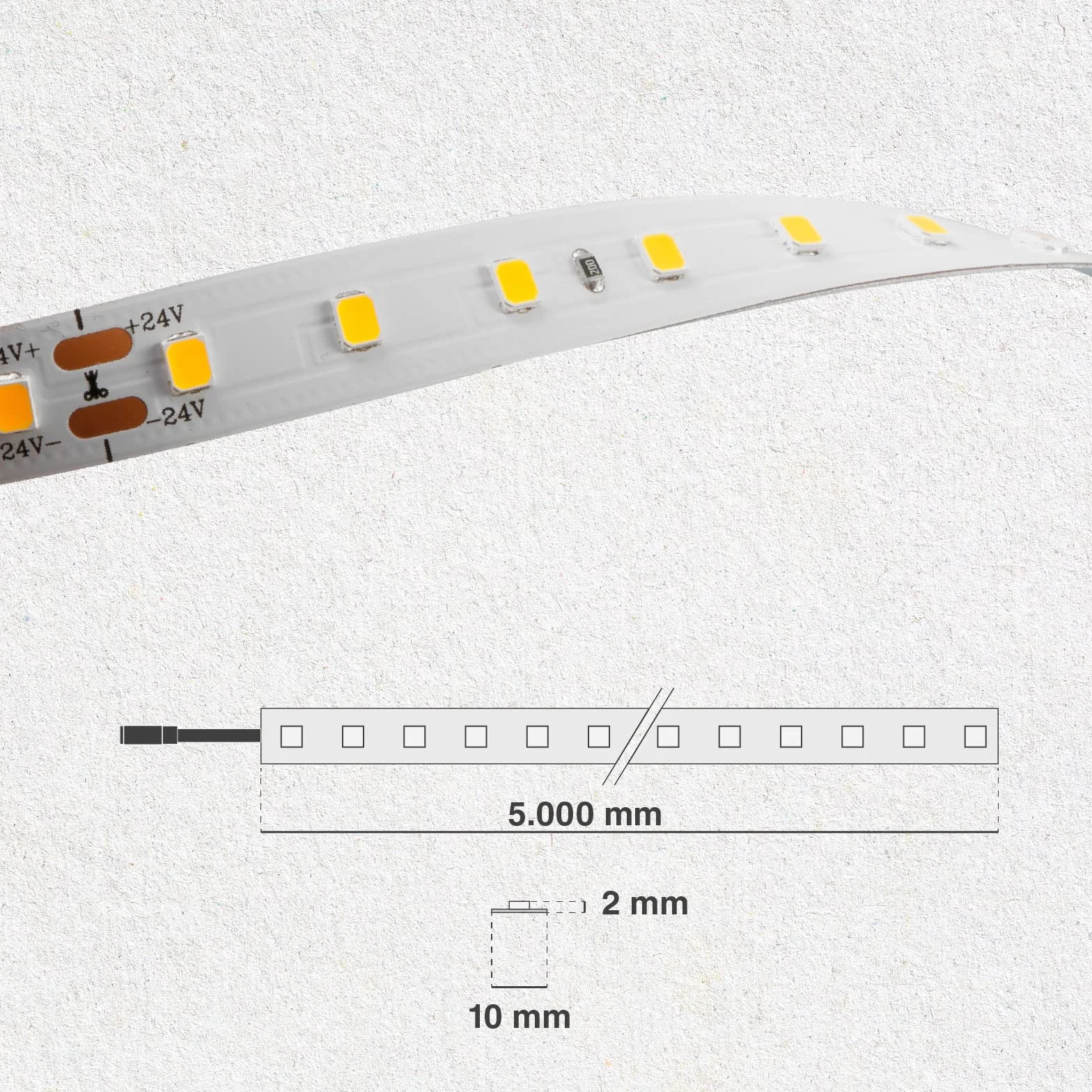 Eurocali Striscia LED 5 metri Professionale 24V 20W 4 W/mt - Striscia Monocolore da 450 LED 90 LED/mt e 4000 Lumen 800 Lm/mt 200 lm/W - Bianco Naturale 4000K