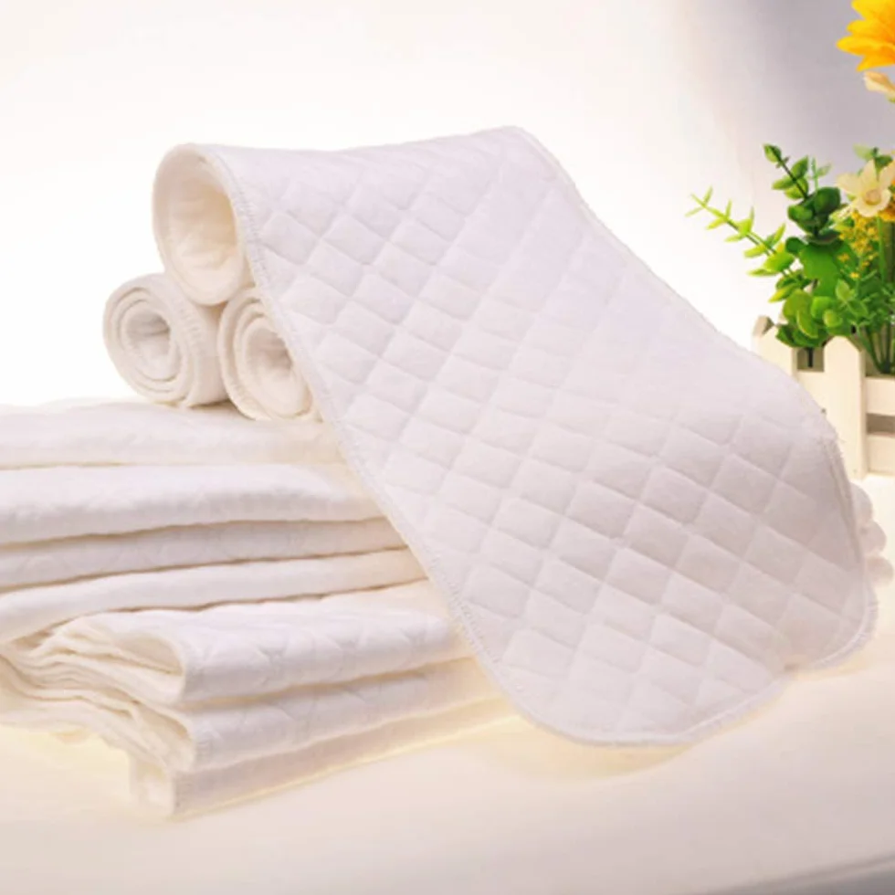 Pannolino Riutilizzabile Cotone Morbido Neonati Multifunzione Inserto Traspirante Assorbimento 32x12 cm 12 Pezzi