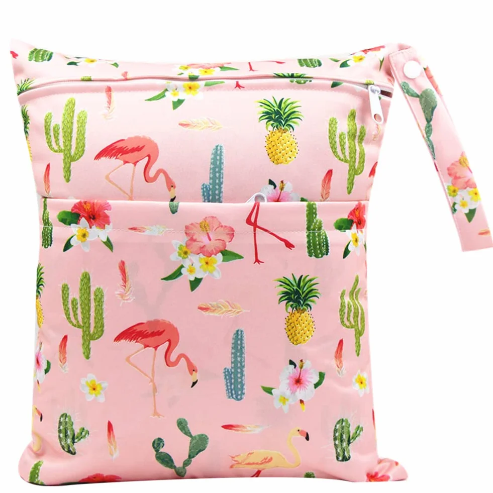 Wetbag Borsa Pannolini Lavabili Riutilizzabile Impermeabile Doppia Cerniera Neonato Organizzatore Viaggi