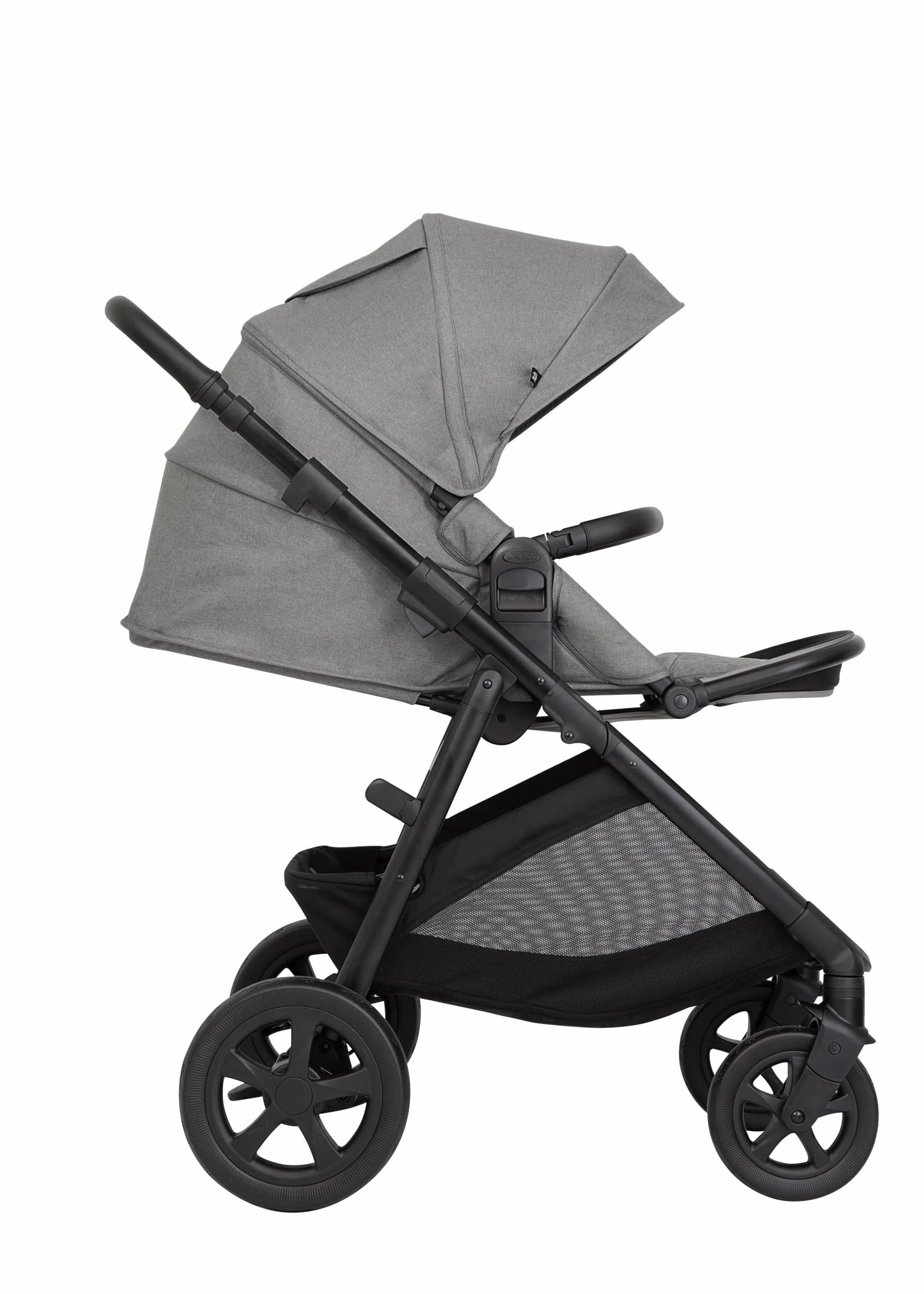 Graco Near2Me DLX Trio Passeggino, Seggiolino Auto Neonato, Navicella Ash