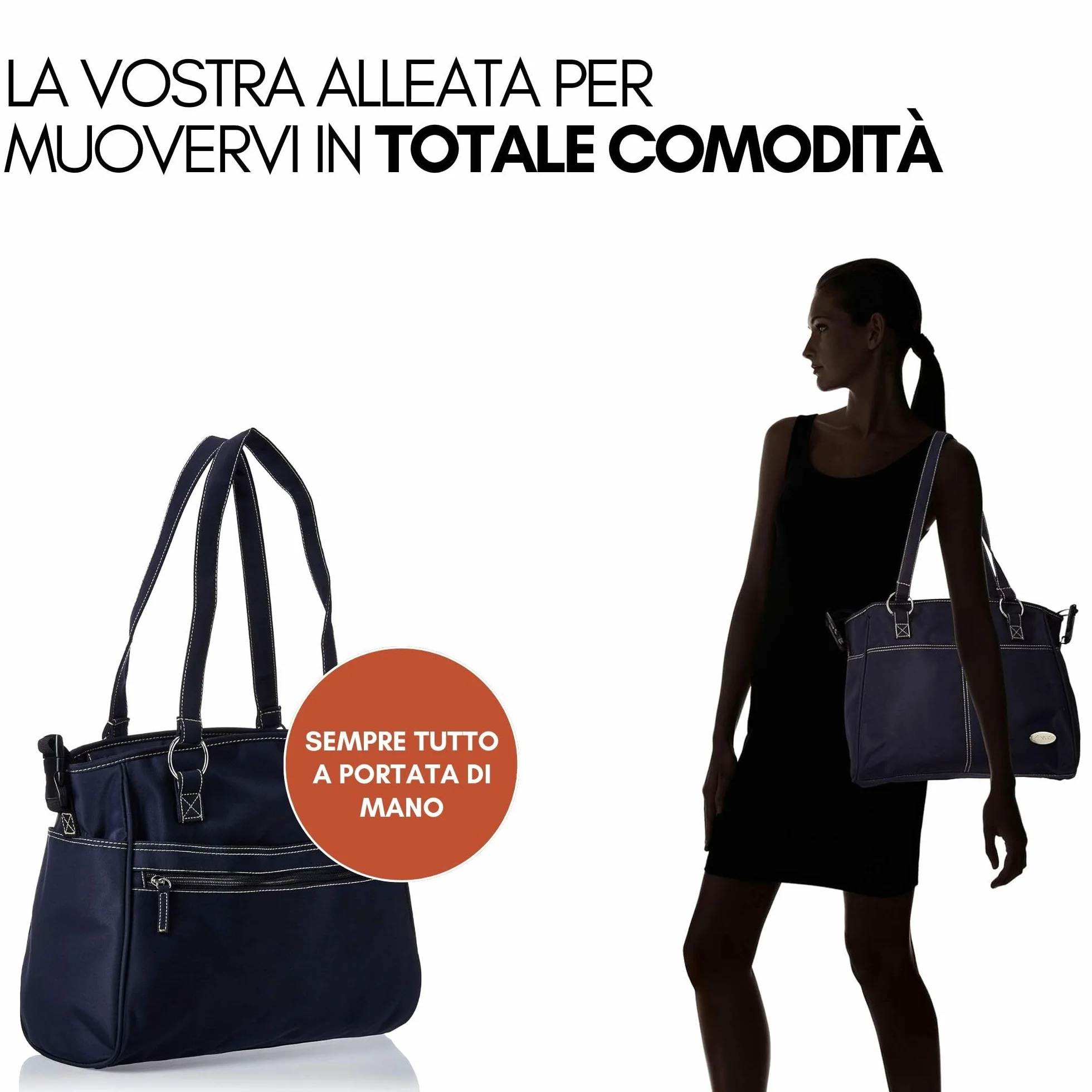 Hauck City Bag Blu Navy Borsa Fasciatoio Portatile con Materassino e Ganci Passeggino
