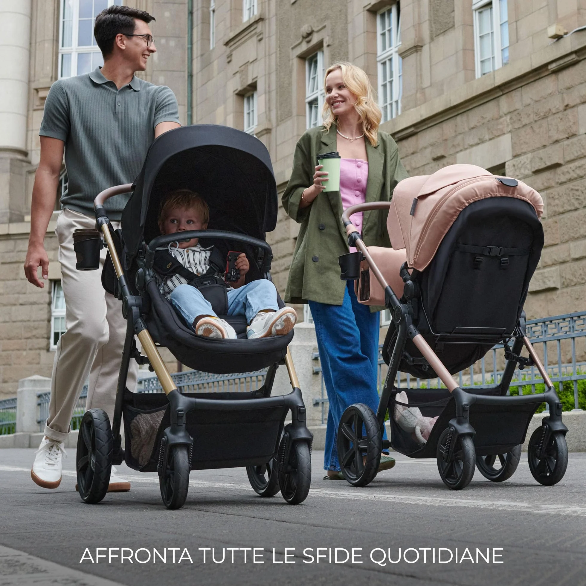 Kinderkraft MOOV 2 passeggino multifunzionale 4 in 1 trio neonato navicella seggiolino auto MINK PRO i-Size Grigio