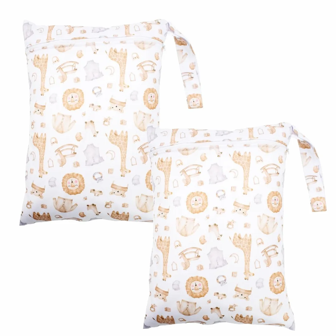 Wetbag Pannolini Lavabili 2 Pezzi 20x25cm Impermeabili Riutilizzabili per Neonato