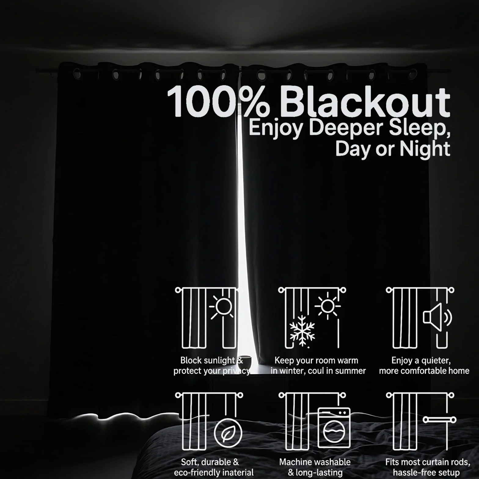 Tende Oscuranti Termiche L 140 x A 260 cm 2 Pezzi Retro Fantasy Sole Luna E Astrologia Nero Anti Luce Anti UV Isolanti Dal Calore Con Occhielli