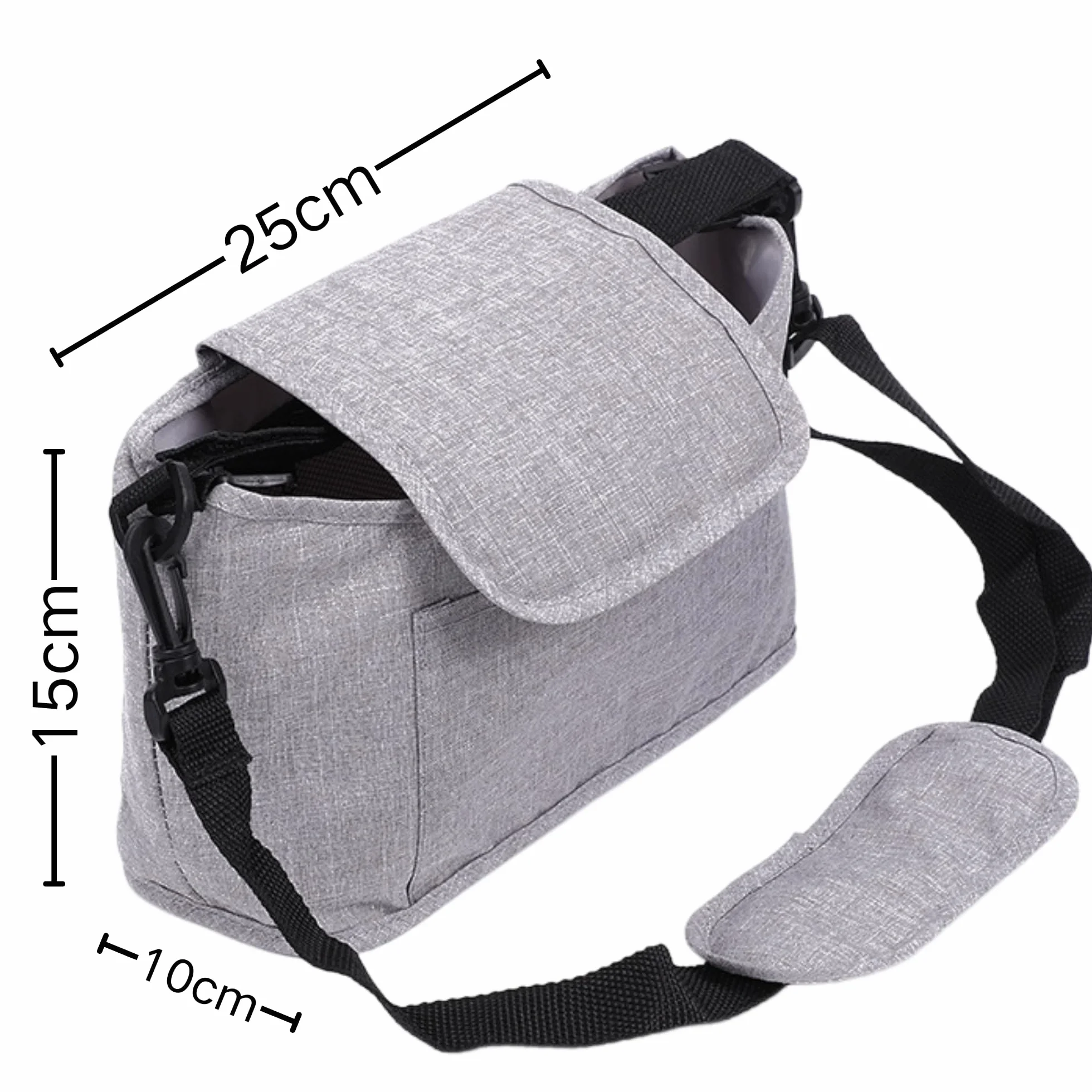 Borsa Organizer per Passeggino Universale Impermeabile con Portabicchieri (Grigio)