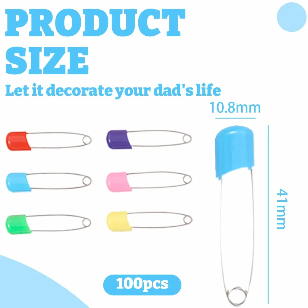 Spille da Balia Colorate 100 Pezzi 41 mm Acciaio Inossidabile Blocco di Sicurezza