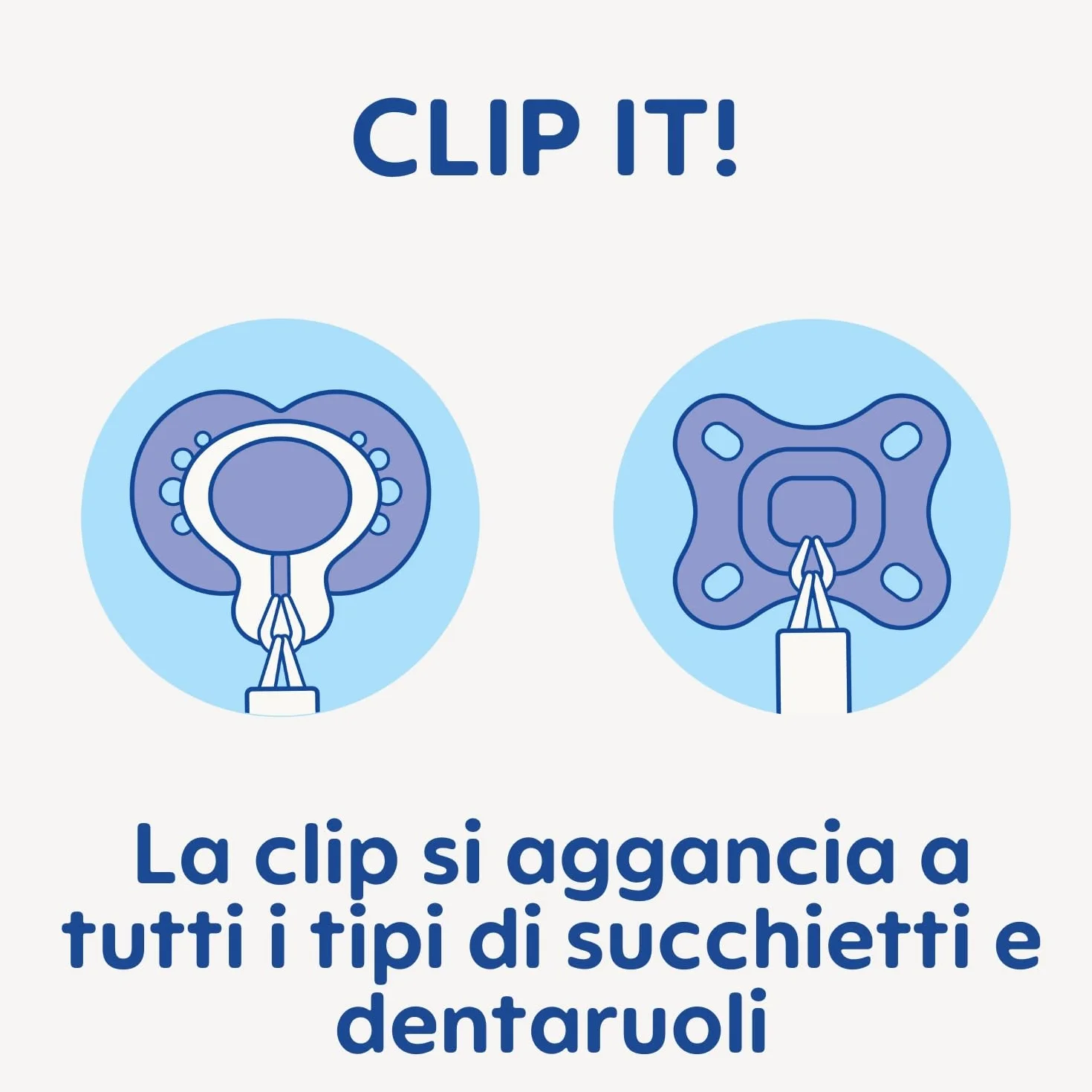 MAM Clip it! Cover Catenella Portaciuccio 0+ mesi regolabile con anello rimovibile e salvasucchietto