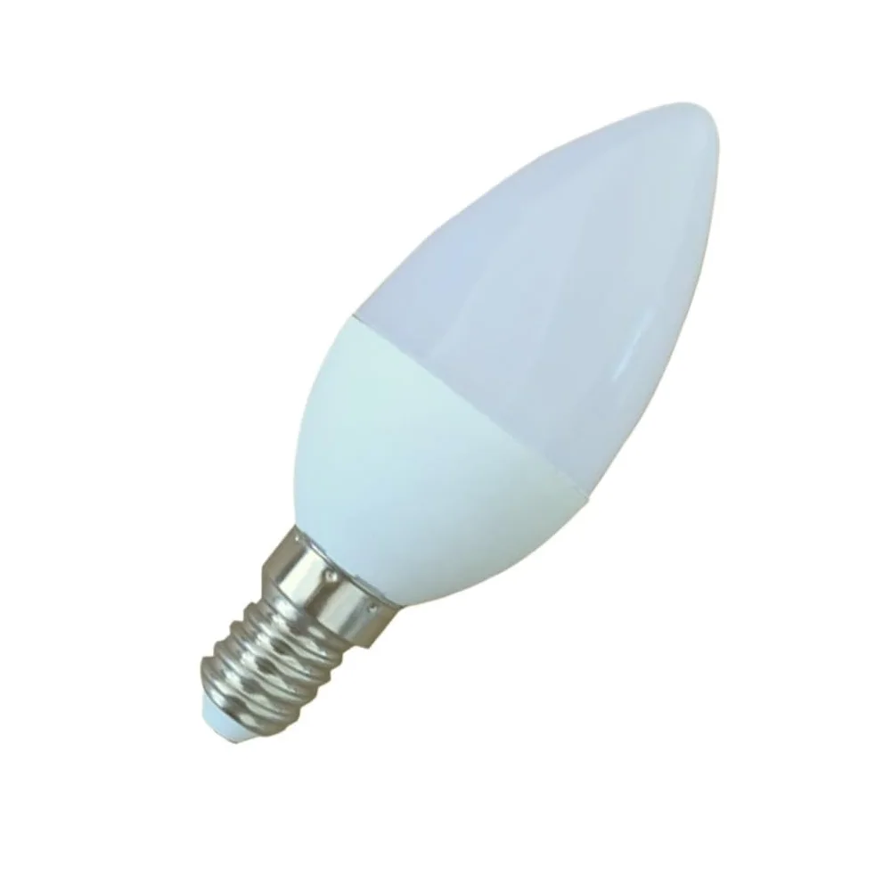 HHF Illuminazione domestica, Confezione da 10, lampade a candela a LED 5W E14 AC230V dimmerabili C35/C37 Indicazione>80 Lampada in alluminio rivestita in plastica(Natural white)