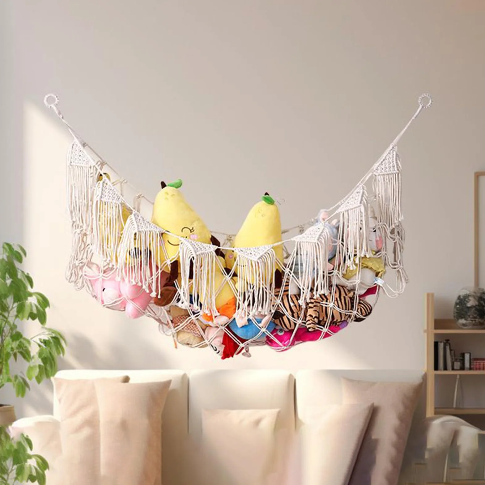 Rete per Animali di Peluche 150 cm Macramè Intrecciato Appendino Bohémien
