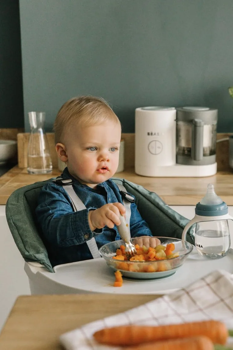BÉABA Babycook Néo Cuocipappa Omogeneizzatore 6 in 1 Cottura a Vapore Delicata Bicchiere Vetro Acciaio Inox Bianco