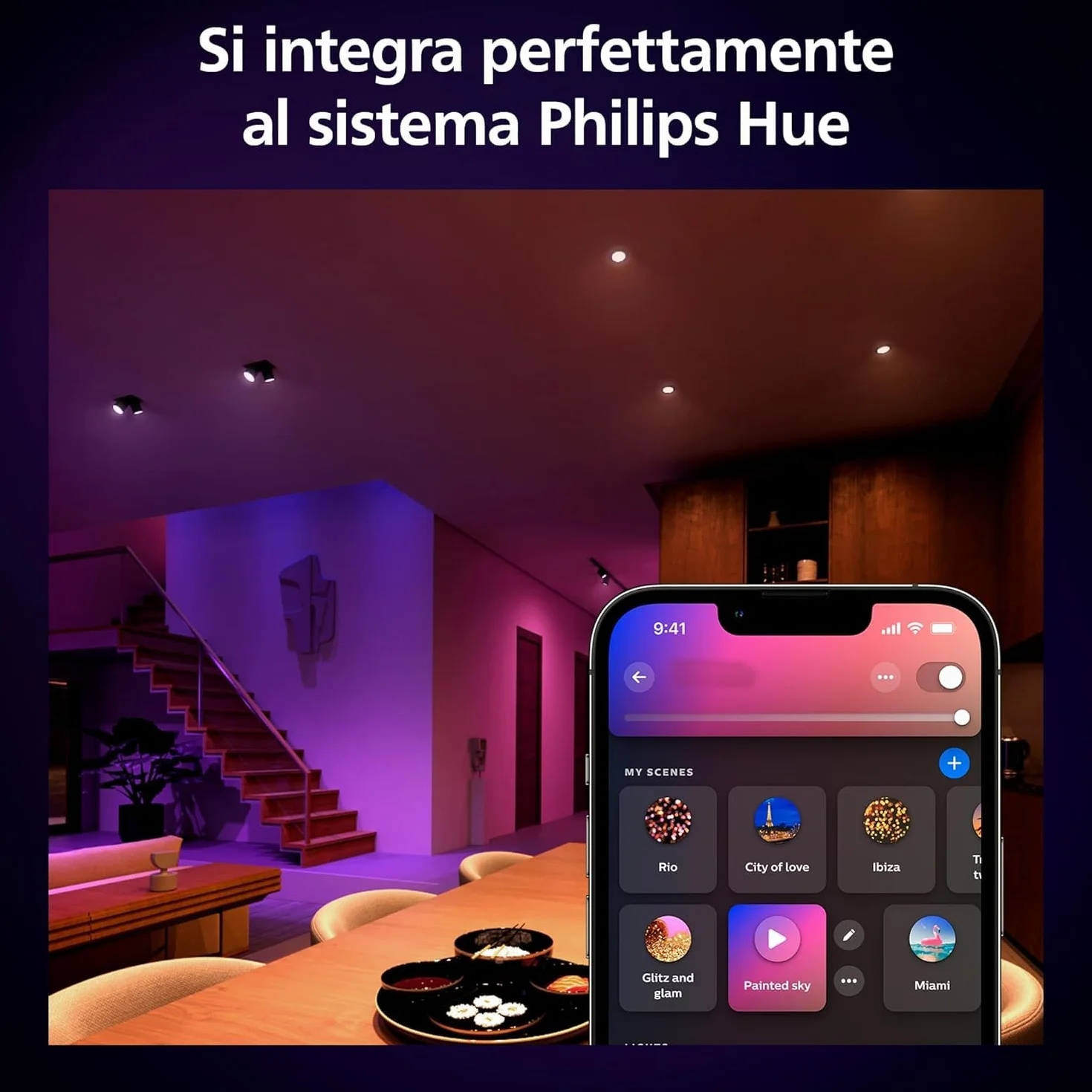 Philips Hue Starter Kit, Con Hub Bridge Pro, 3 lampadine smart GU10 e Smart button, Lampadine intelligenti con luce bianca e colorata, Luci smart compatibili con Alexa, Google Assistant e Apple Home