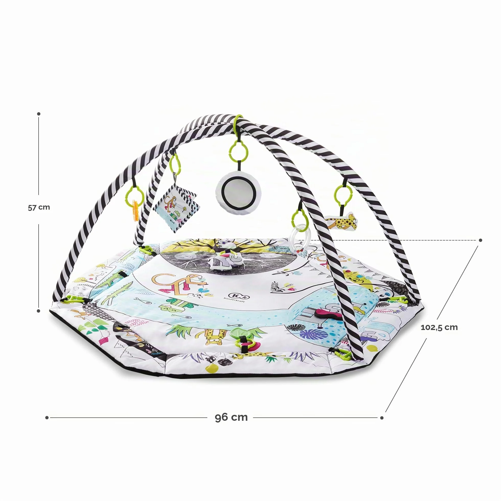 Kinderkraft Palestrina Interattiva SMARTPLAY, Morbido Tappetino Educativo con Archi Giocattoli per Bambini Neonati