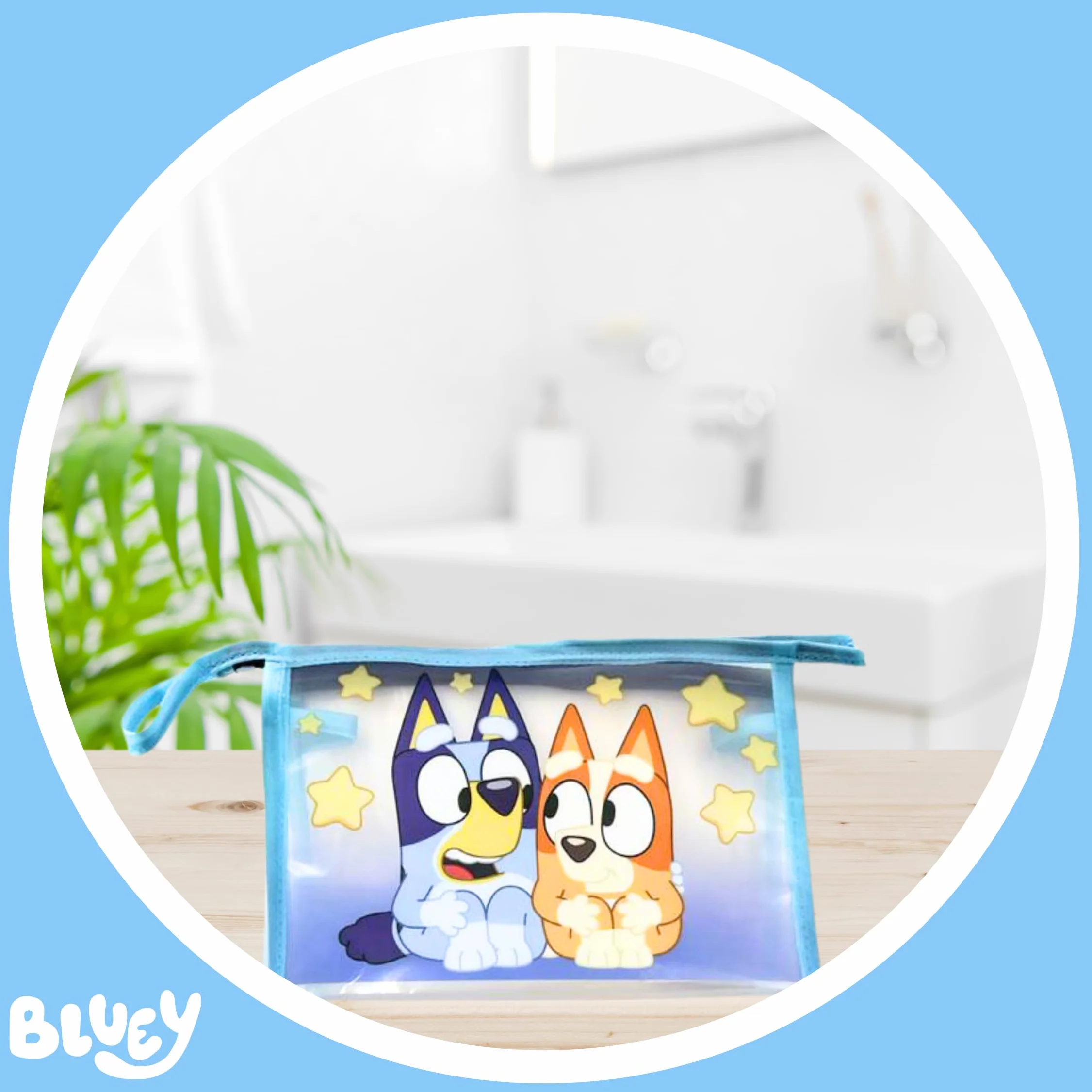 Bluey Borsa da Toilette per Bambini con Spazzola e Asciugamano