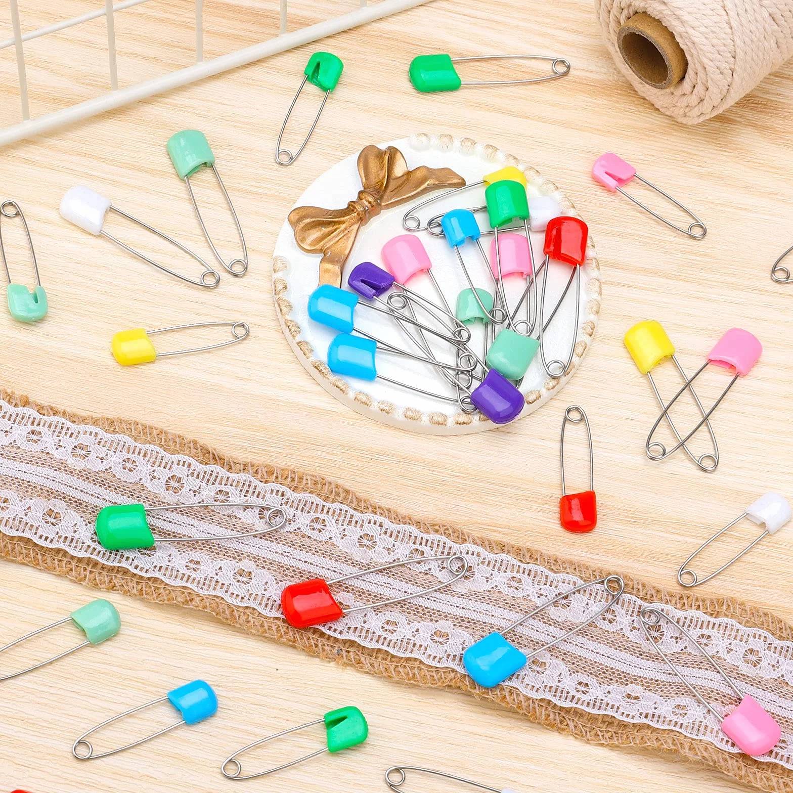 SAVITA Spille da Balia Colorate Acciaio Inossidabile Blocco di Sicurezza per Bambini Pannolini Vestiti Artigianale