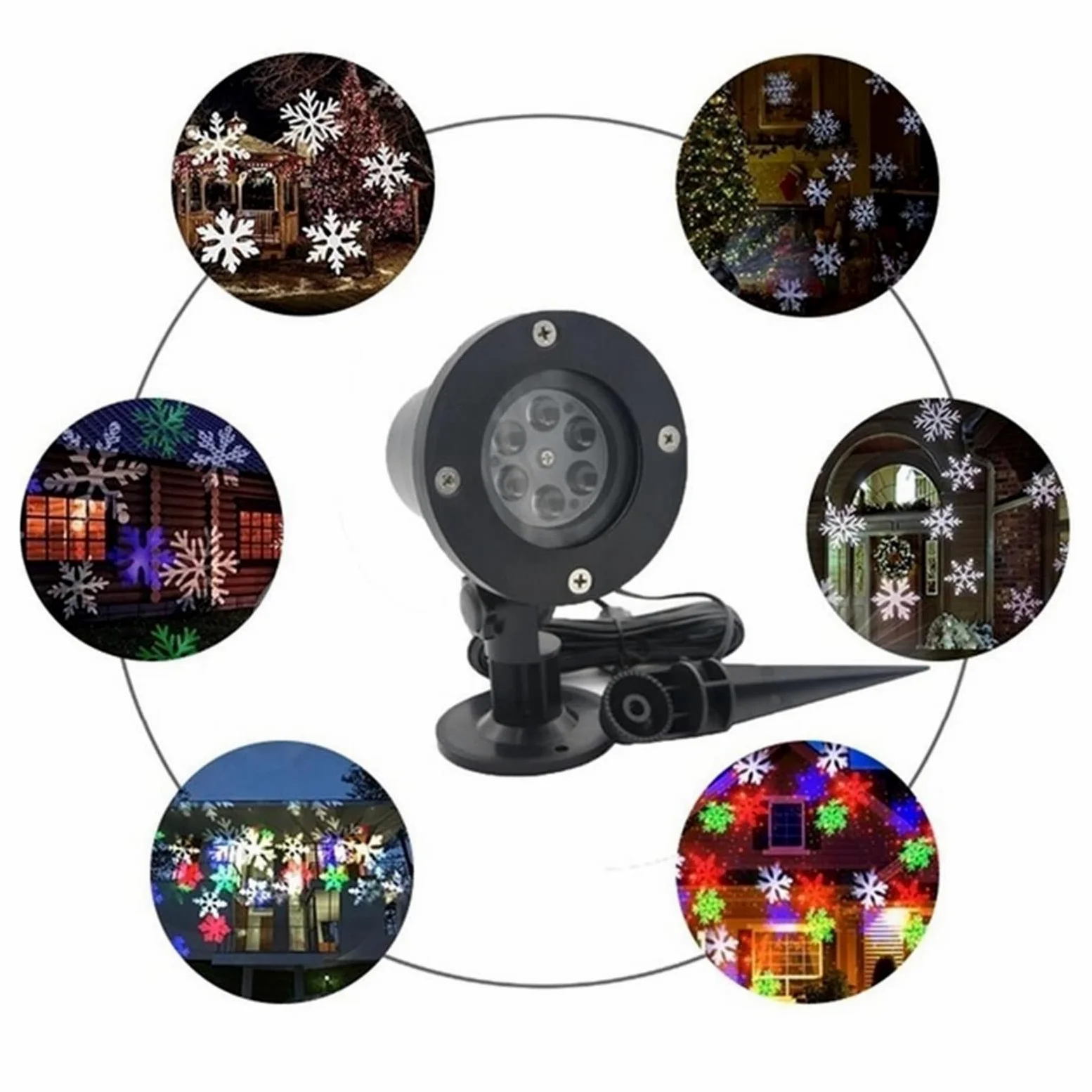 Proiettori Proiettore di Fiocchi di Neve Luci LED di Natale Super Luminose Lampada di Proiezione a LED per Prato Esterno Decorazione di Paesaggio Impermeabile Proiettore di Fiocchi di Neve Luci di Nat