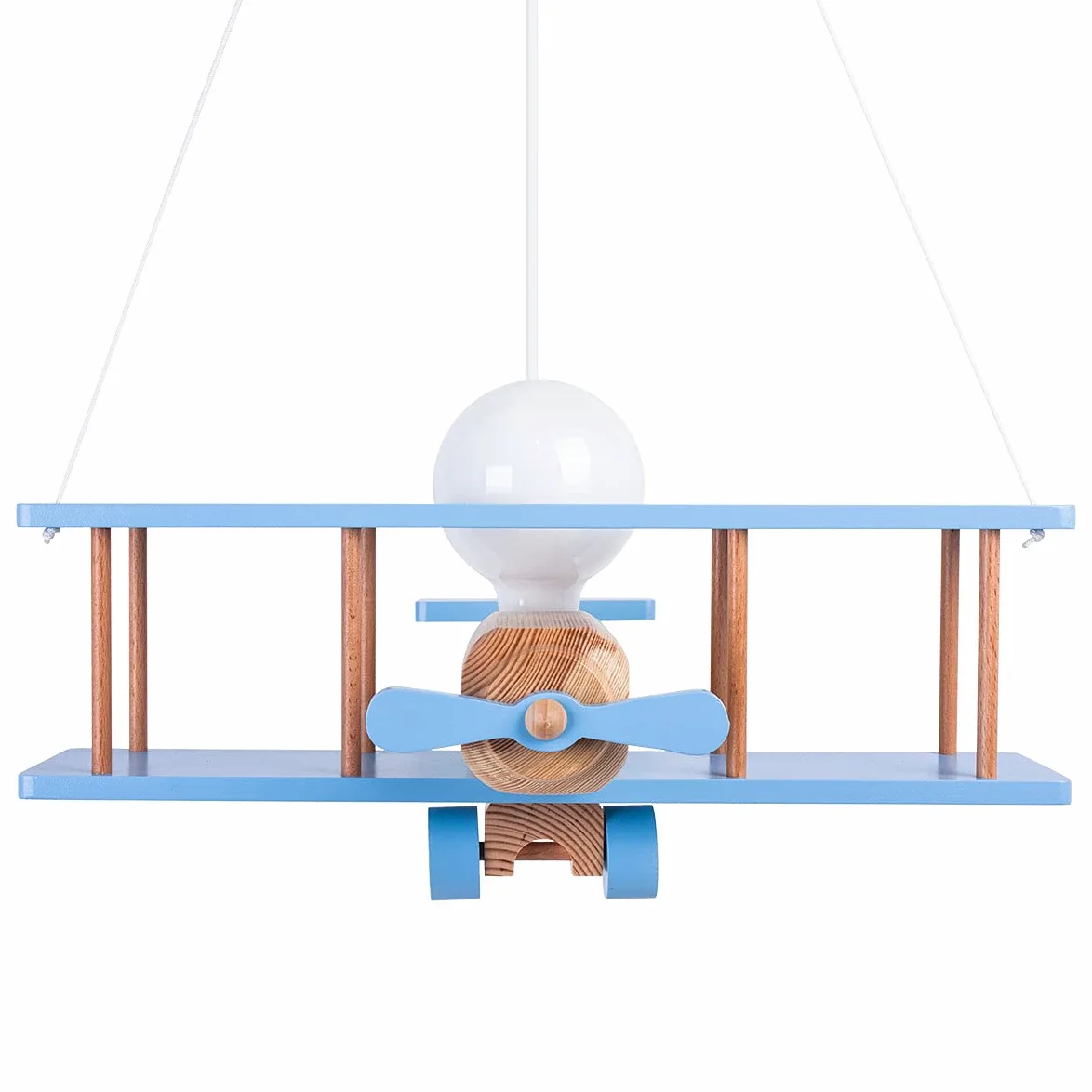 ItalPol Produkt Lampada in legno da soffitto, lampadario a sospensione Aereo 45cm x 42cm per cameretta bimbo.