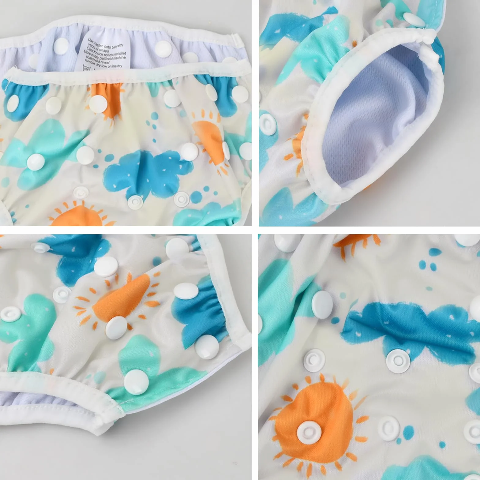 Pannolino da Nuoto Riutilizzabile Lavabile per Neonata 0-2 Anni Costume Regolabile 3-15 kg